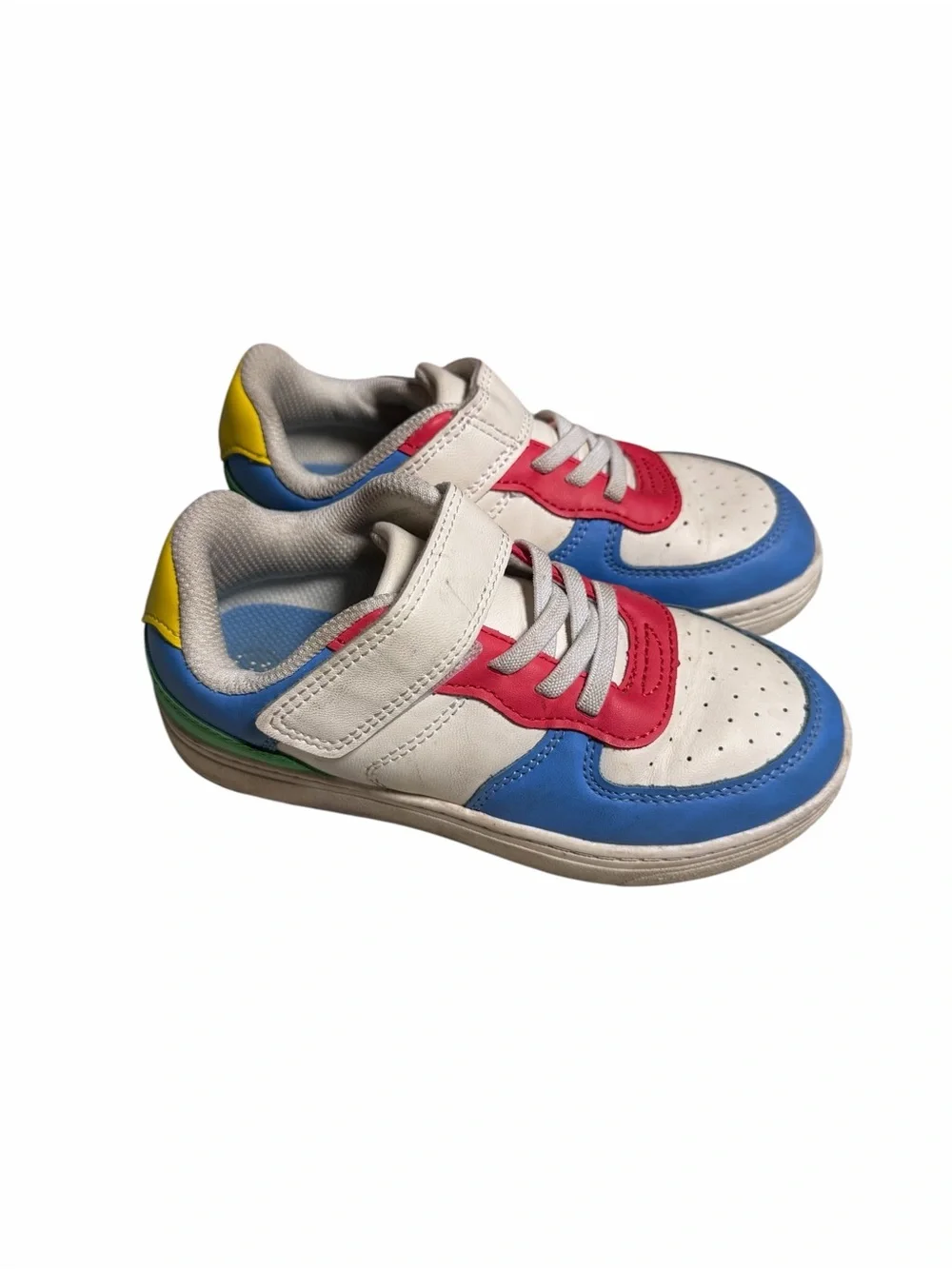 Kids 12 Multicolor Low-Top Sneaker - White, Blue, Pink, Green, Yellow